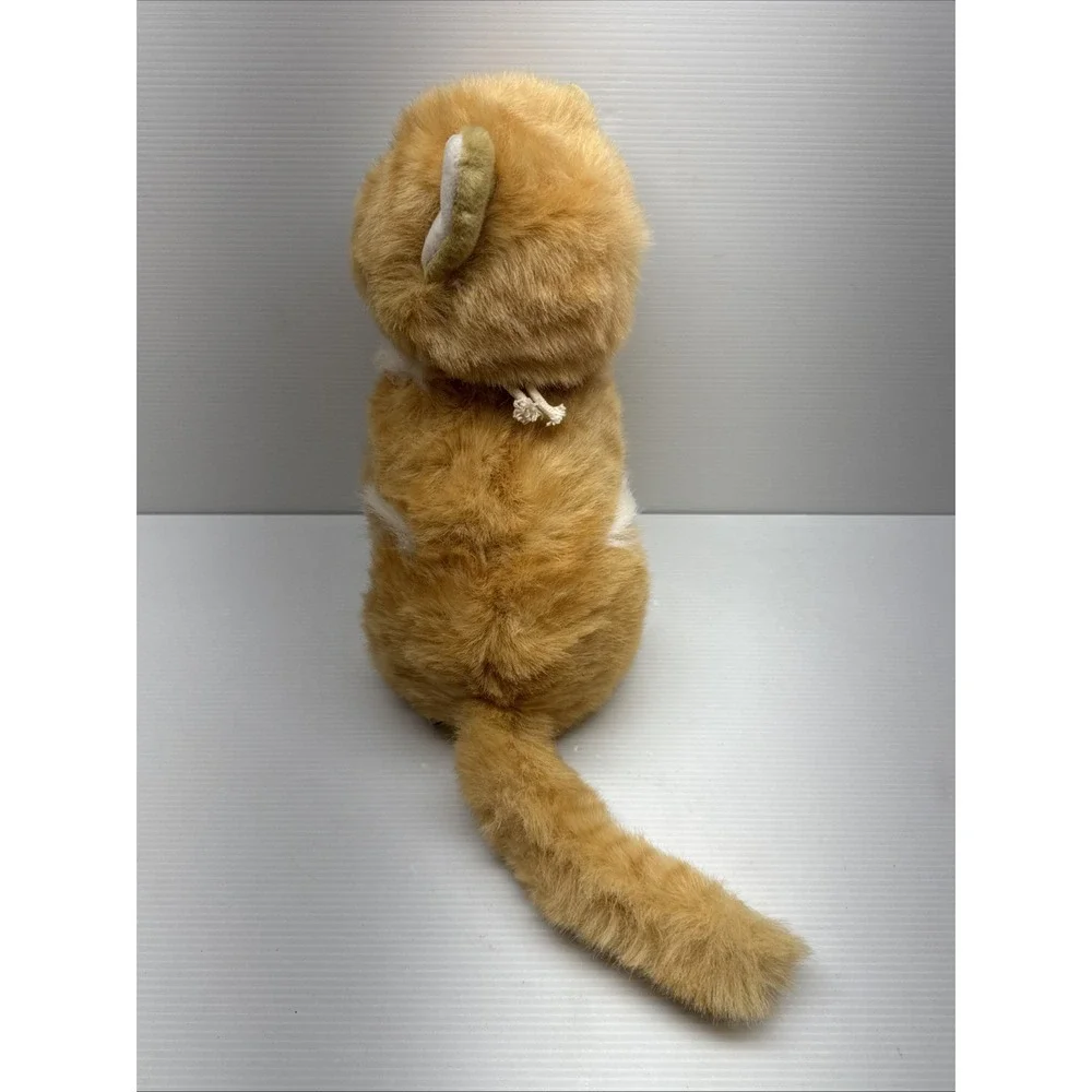 VTG 1988 Chrisha Playful Plush Realistic Orange House Cat 13